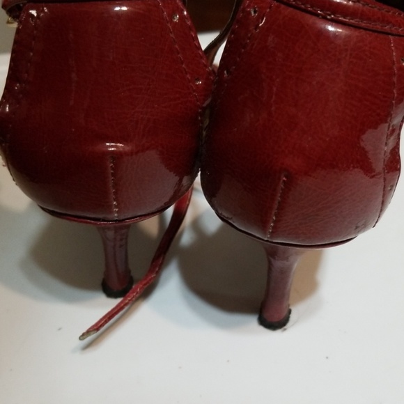 Diva Diva Red Ankle Strap Med Heel Pointy Toe 9 M - Picture 5 of 6